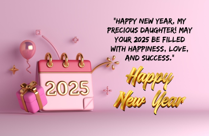 Happy New Year Wishes Message For Daughter 2025