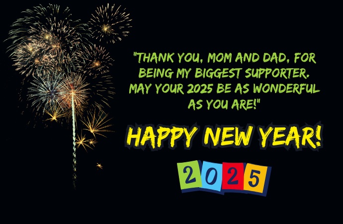 Happy New Year Wishes Messages For Mom and Dad 2025