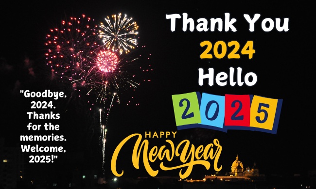 Happy New Year 2025 Goodbye 2024 Hello 2025